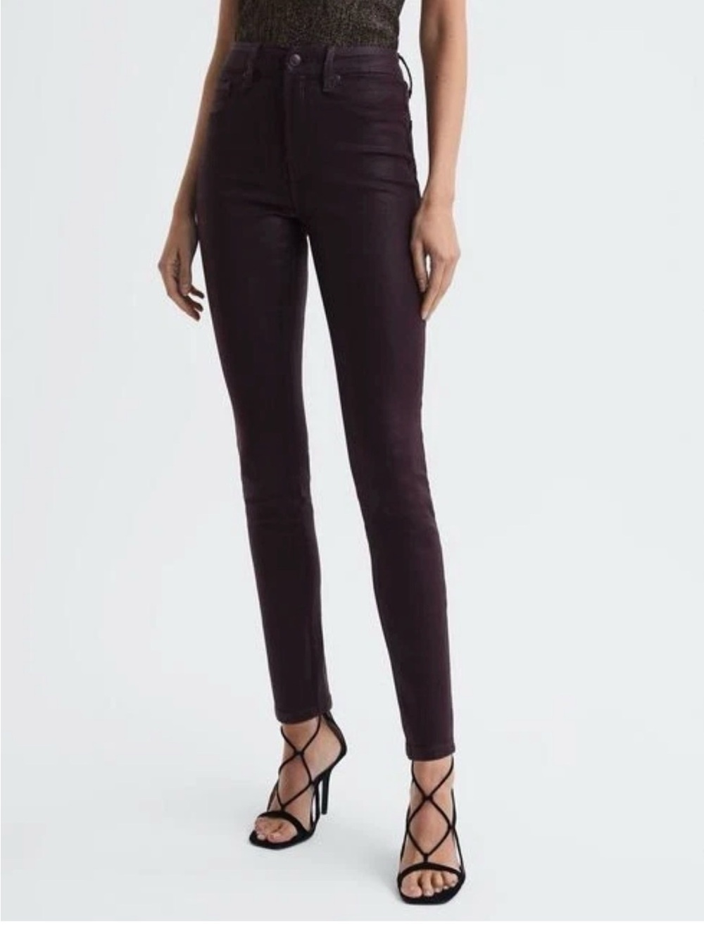 NWT Malbec colored Good American Good Legs Coated Jeans Size 20 *RARE*